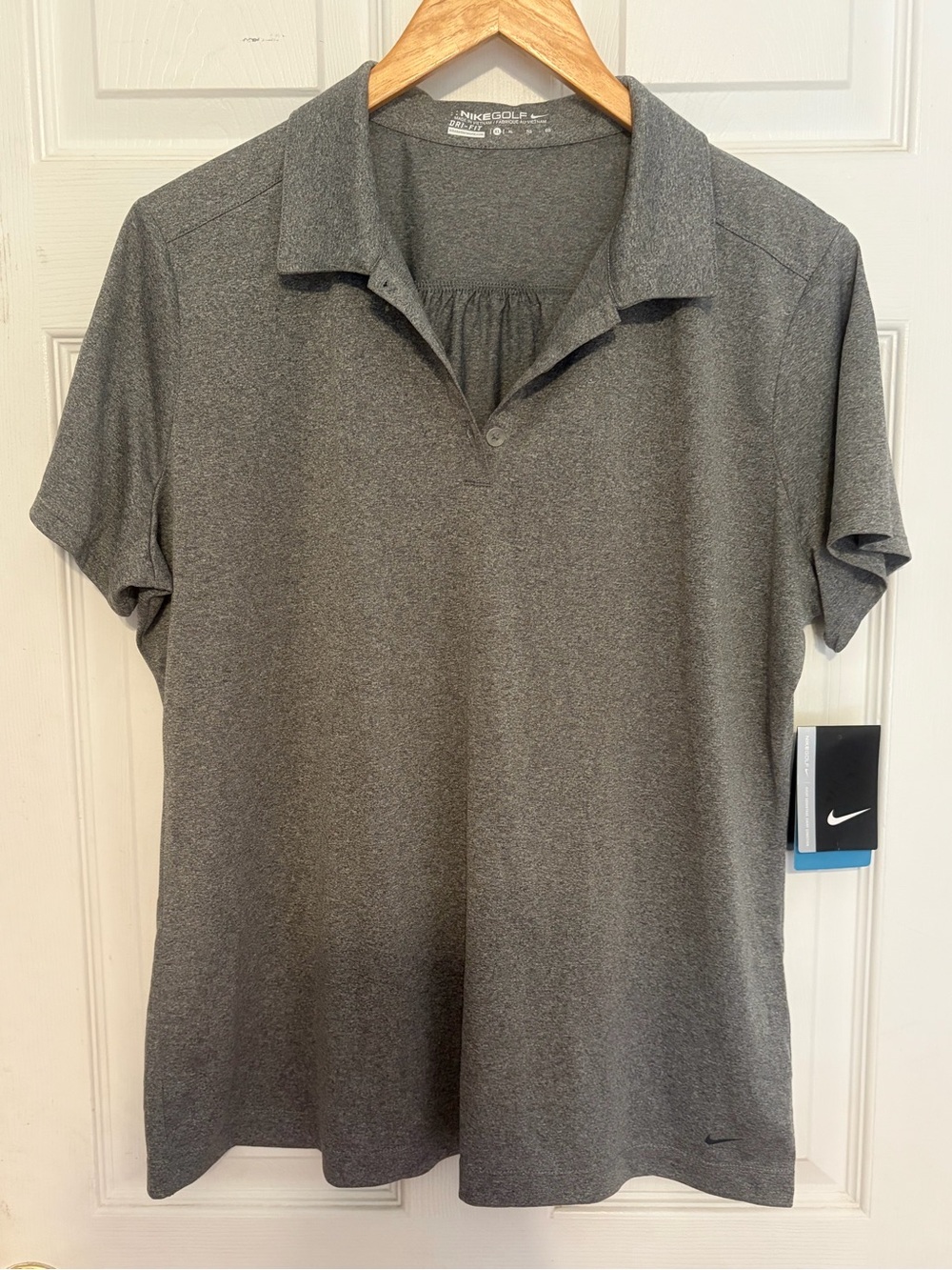 NWT Nike golf women’s dri-fit polo shirt gray short sleeve size XL